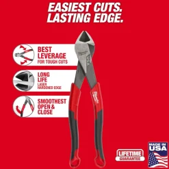 Milwaukee 8" Diagonal Comfort Grip Cutting Pliers (USA) MT558