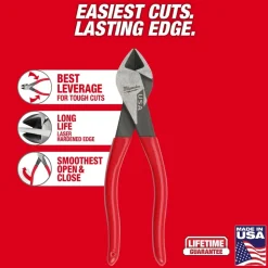 Milwaukee 7" Diagonal Dipped Grip Cutting Pliers (USA) MT507