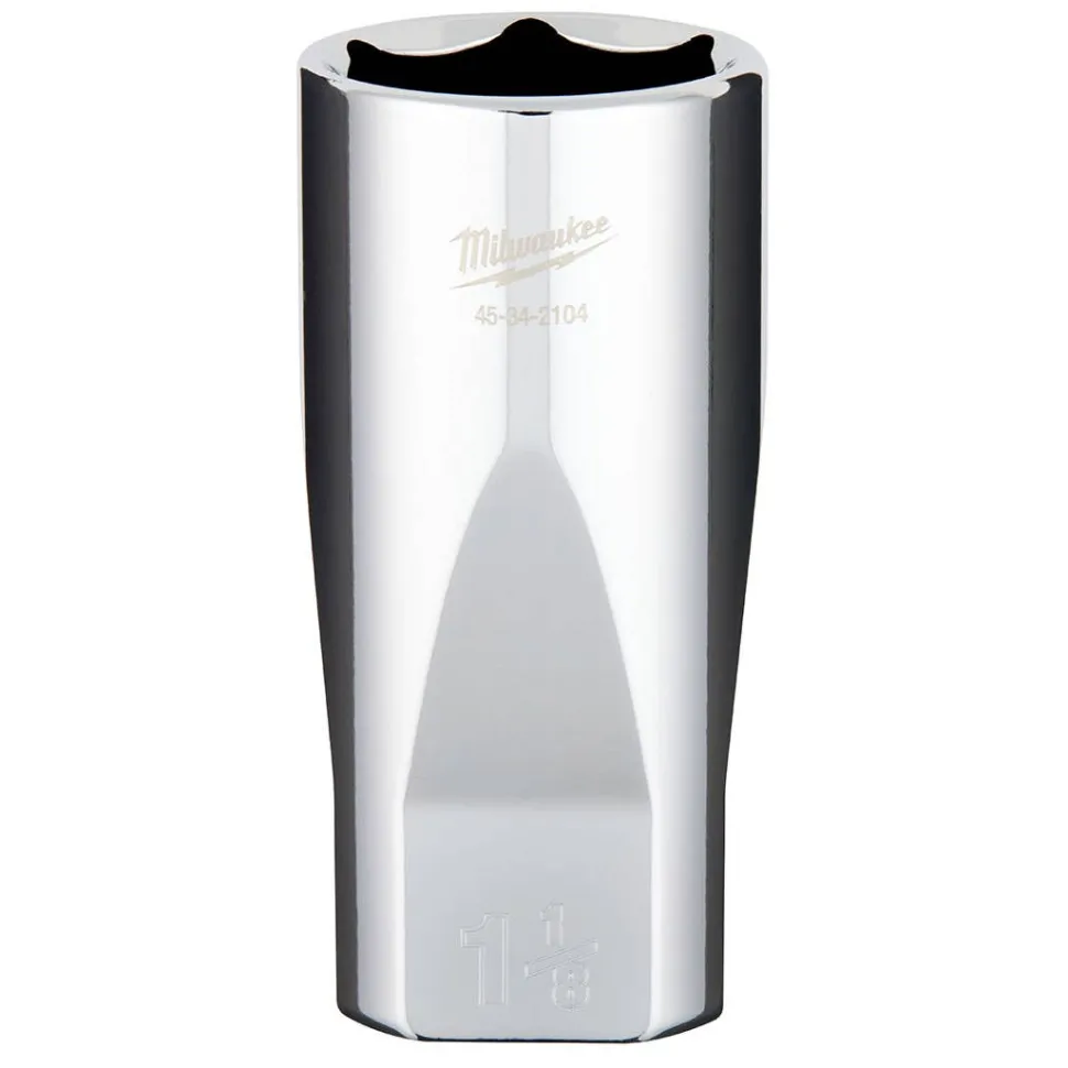 Milwaukee 1/2" Drive 1-1/8" Deep 6-Point Chrome Socket 45-34-2104