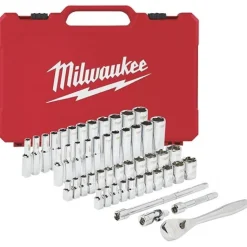 Milwaukee 1/4" Drive 50 piece Ratchet & Socket Set - SAE & Metric 48-22-9004