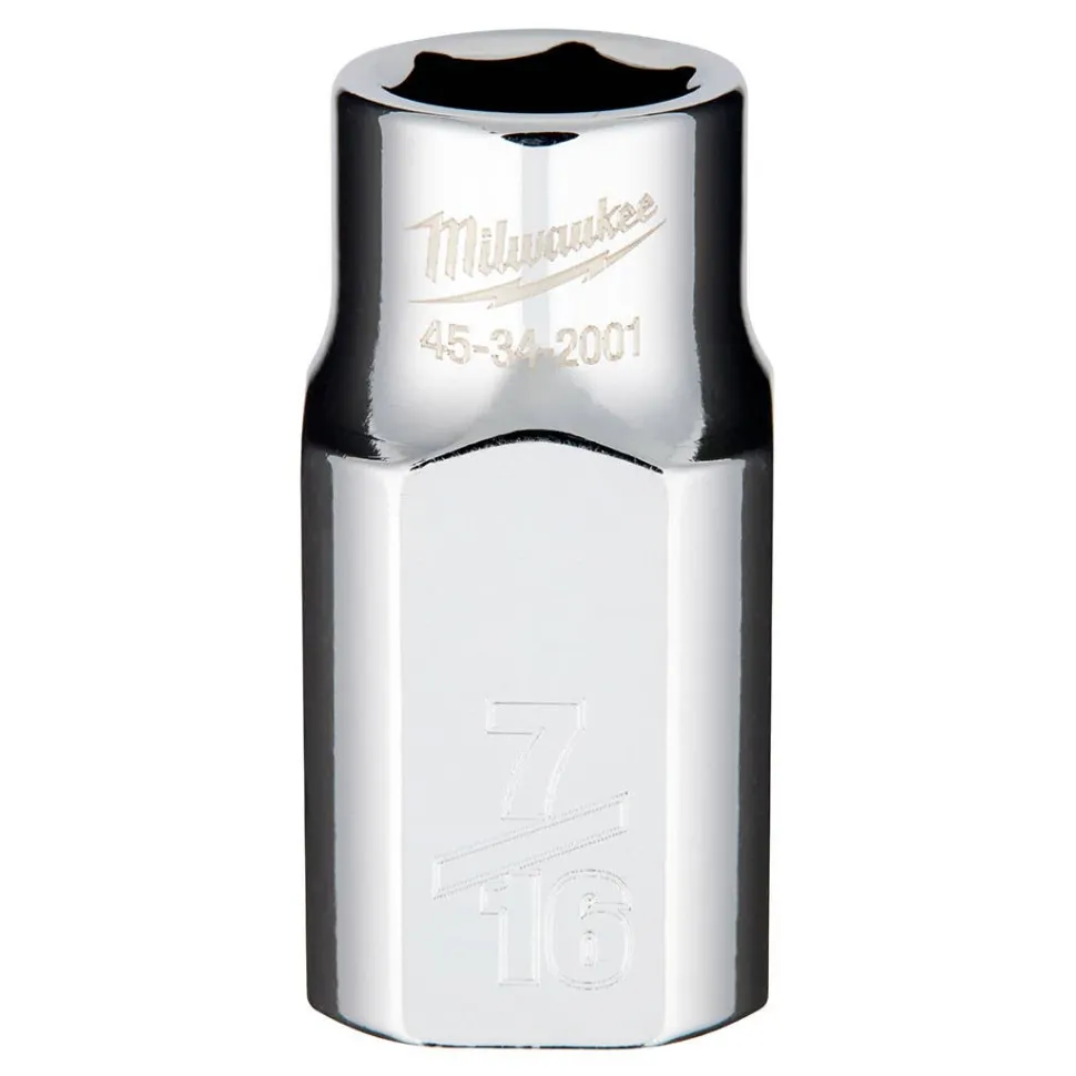 Milwaukee 1/2" Drive 7/16" Standard 6-Point Chrome Socket 45-34-2001