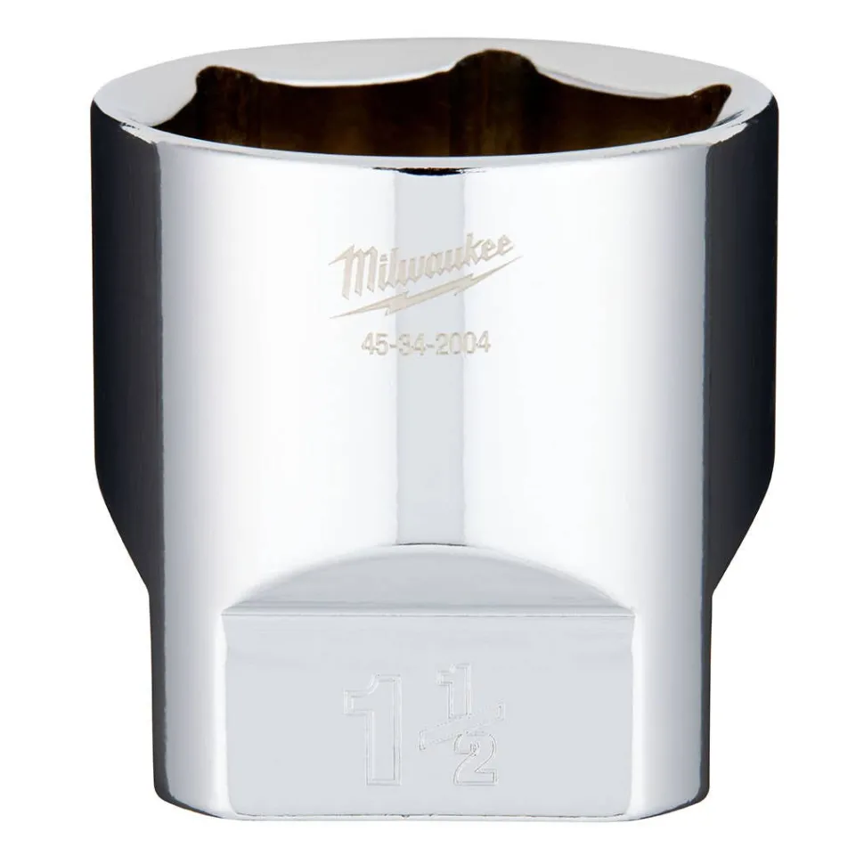 Milwaukee 1/2" Drive 1-1/2" Standard 6-Point Chrome Socket 45-34-2004