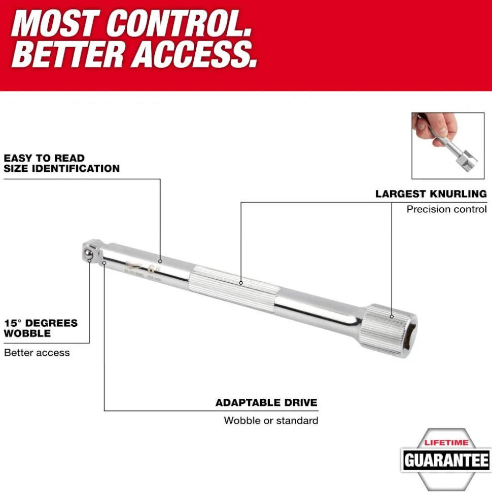 Milwaukee 3/8" Drive 12" Wobble Extension 43-24-9207