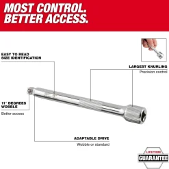 Milwaukee 1/4" Drive 4" Wobble Extension 43-24-9201