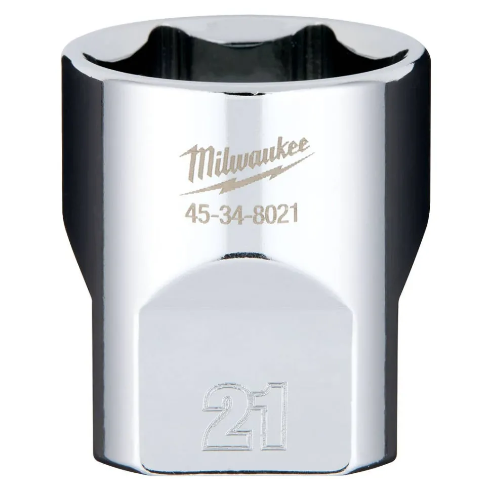Milwaukee 3/8" Drive 21mm Standard 6-Point Chrome Socket 45-34-8021