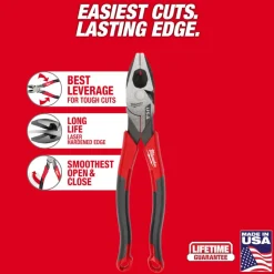 Milwaukee 9" Lineman's Comfort Grip Pliers (USA) MT550