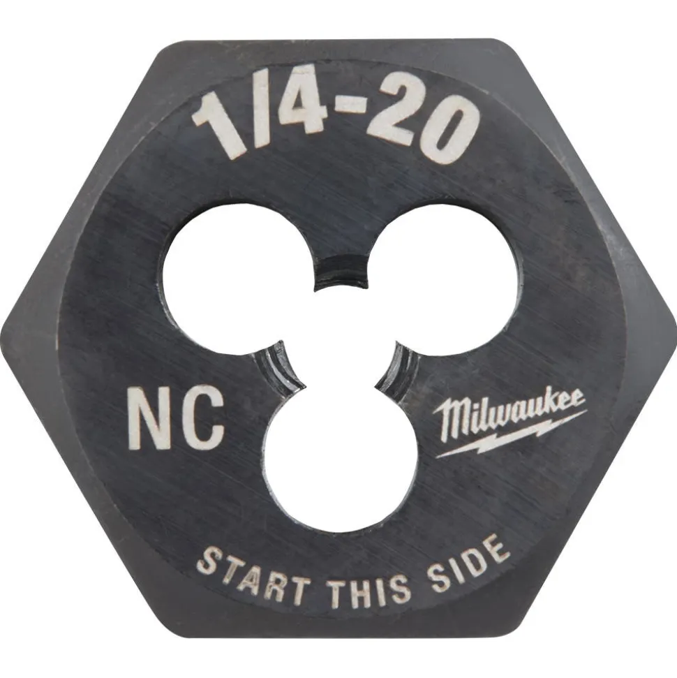Milwaukee 1/4"-20 NC 1-Inch Hex Threading Die 49-57-5334