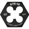 Milwaukee 9/16"-18 NF 1-7/16" Hex Threading Die 49-57-5368