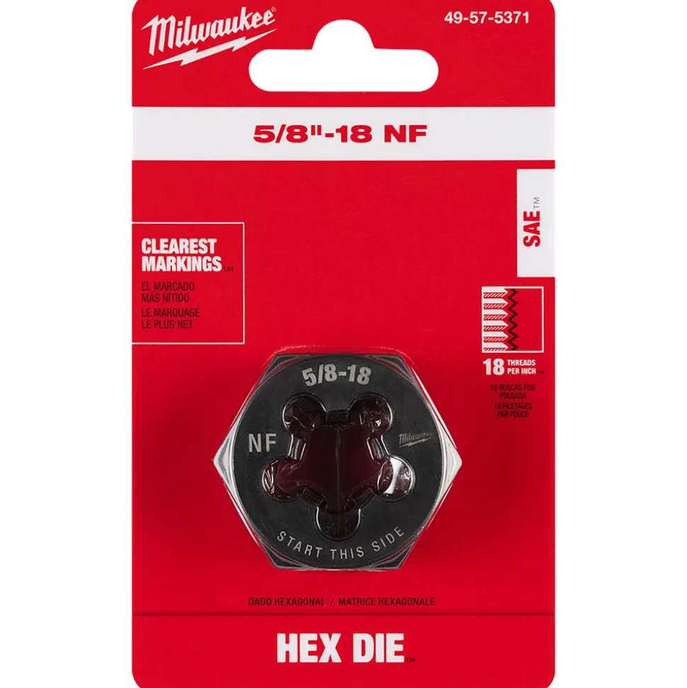 Milwaukee 5/8"-18 NF 1-7/16" Hex Threading Die 49-57-5371