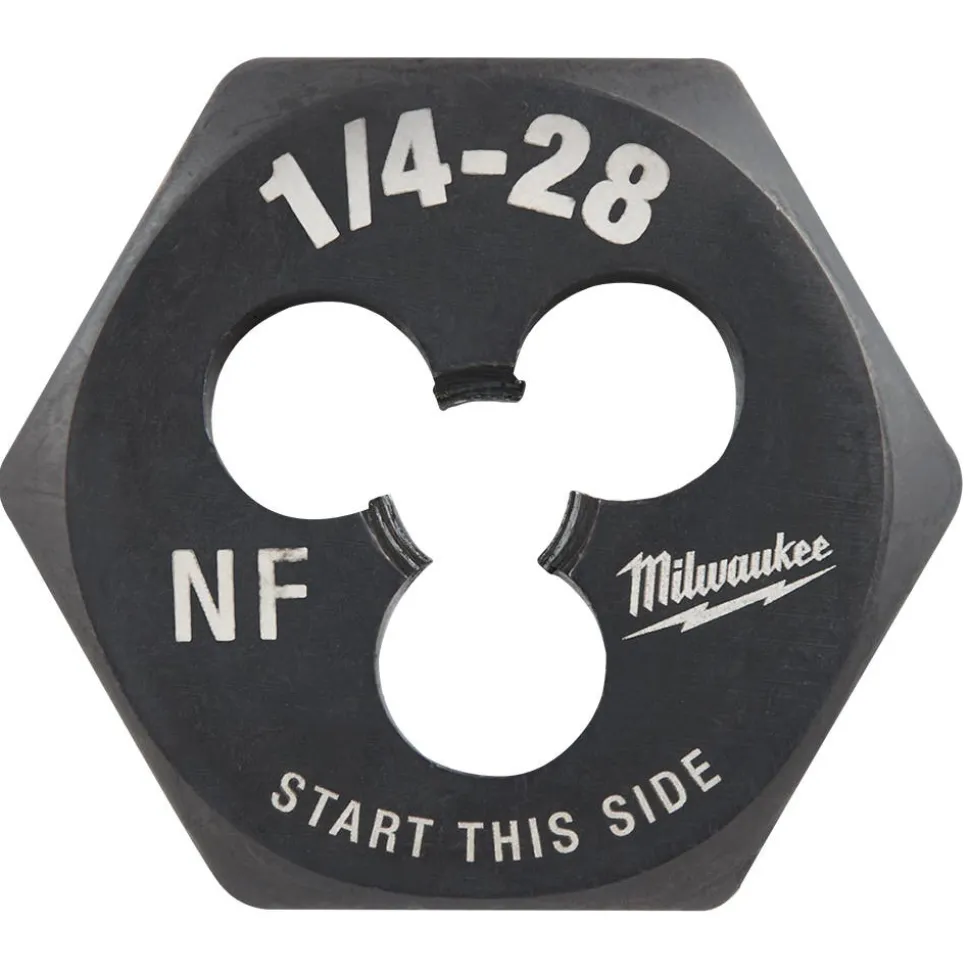 Milwaukee 1/4"-28 NF 1-Inch Hex Threading Die 49-57-5338