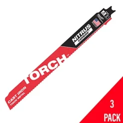 Milwaukee 9" NITRUS Carbide CAST IRON Torch Sawzall Blade (3 Pack) 48-00-5362
