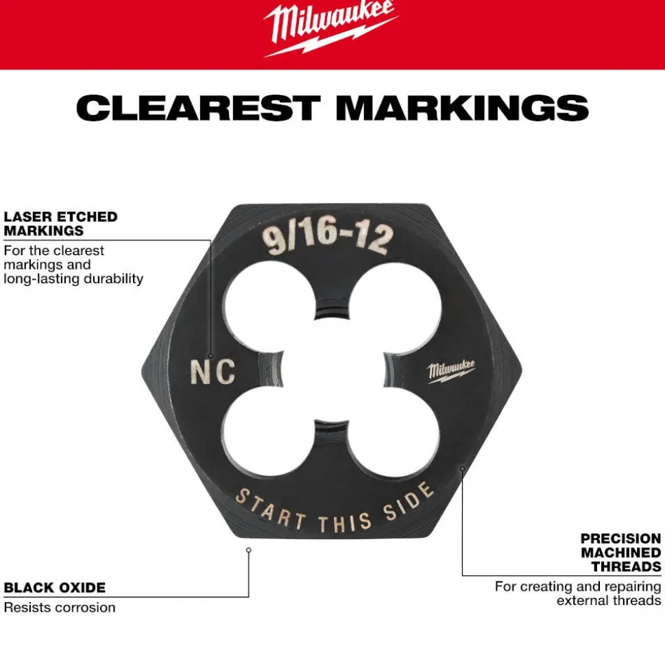 Milwaukee 1/2"-14 NPT 2-1/6" Hex Threading Die 49-57-5393
