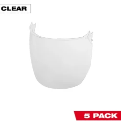 Milwaukee 5 Pack Clear Face Shield Replacement Lenses (Helmet & Hard Hat Mount) 48-73-1440