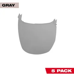 Milwaukee 5 Pack Gray Face Shield Replacement Lenses (Helmet & Hard Hat Mount) 48-73-1442