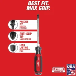 Milwaukee #3 Phillips 6" Cushion Grip Screwdriver (USA) MT203