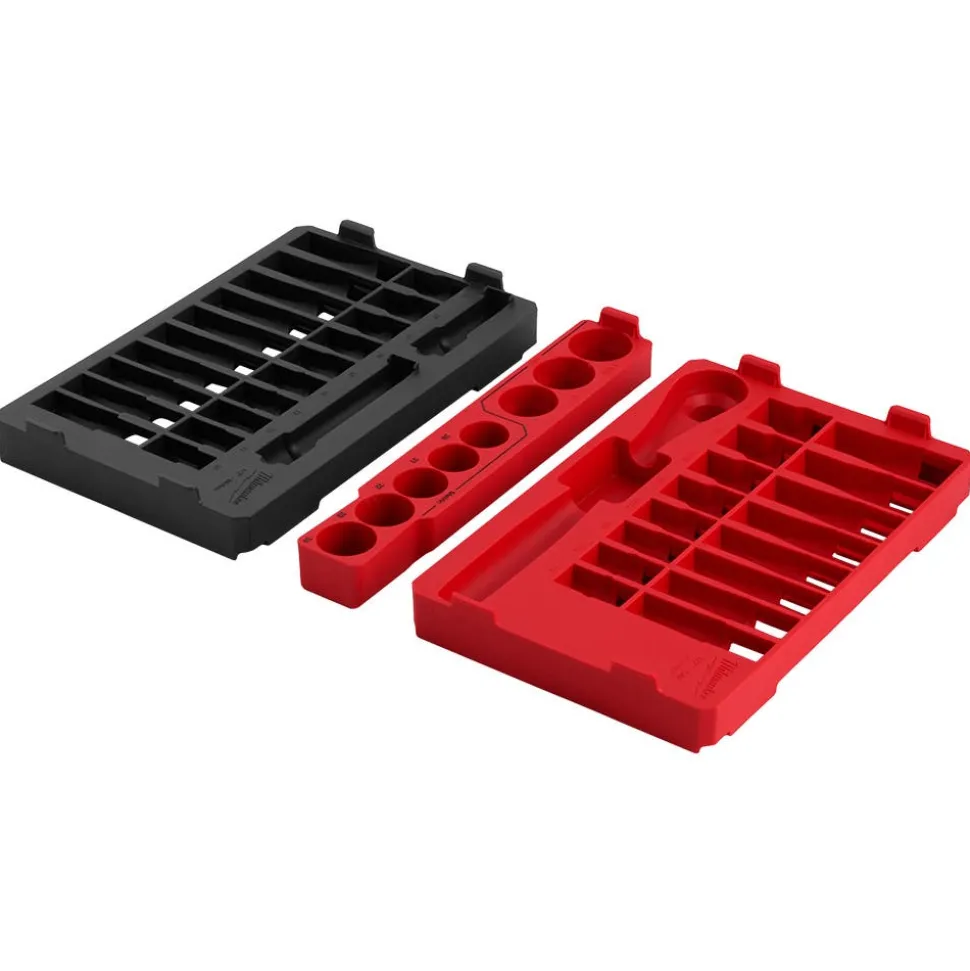 Milwaukee 47 Piece 1/2" Drive SAE & Metric Ratchet & Socket Set PACKOUT Trays 48-22-9487T