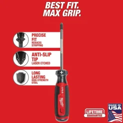 Milwaukee 4 Piece Cushion Grip Screwdriver Set (USA) MT200-4