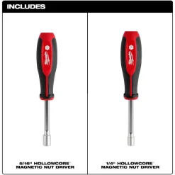 Milwaukee 2 Piece SAE HollowCore Magnetic Nut Driver Set 48-22-2542