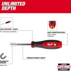 Milwaukee 2 Piece SAE HollowCore Magnetic Nut Driver Set 48-22-2542