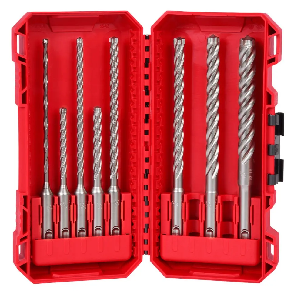 Milwaukee 8 Piece SDS PLUS MX4 4-Cutter Drill Bit Kit for PACKOUT 48-20-7663
