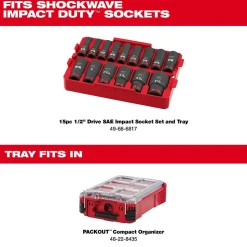 Milwaukee 15 Piece SHOCKWAVE Impact Duty 1/2