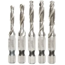 Milwaukee 5 Piece Shockwave SAE Impact Drill Tap Set 48-89-4874