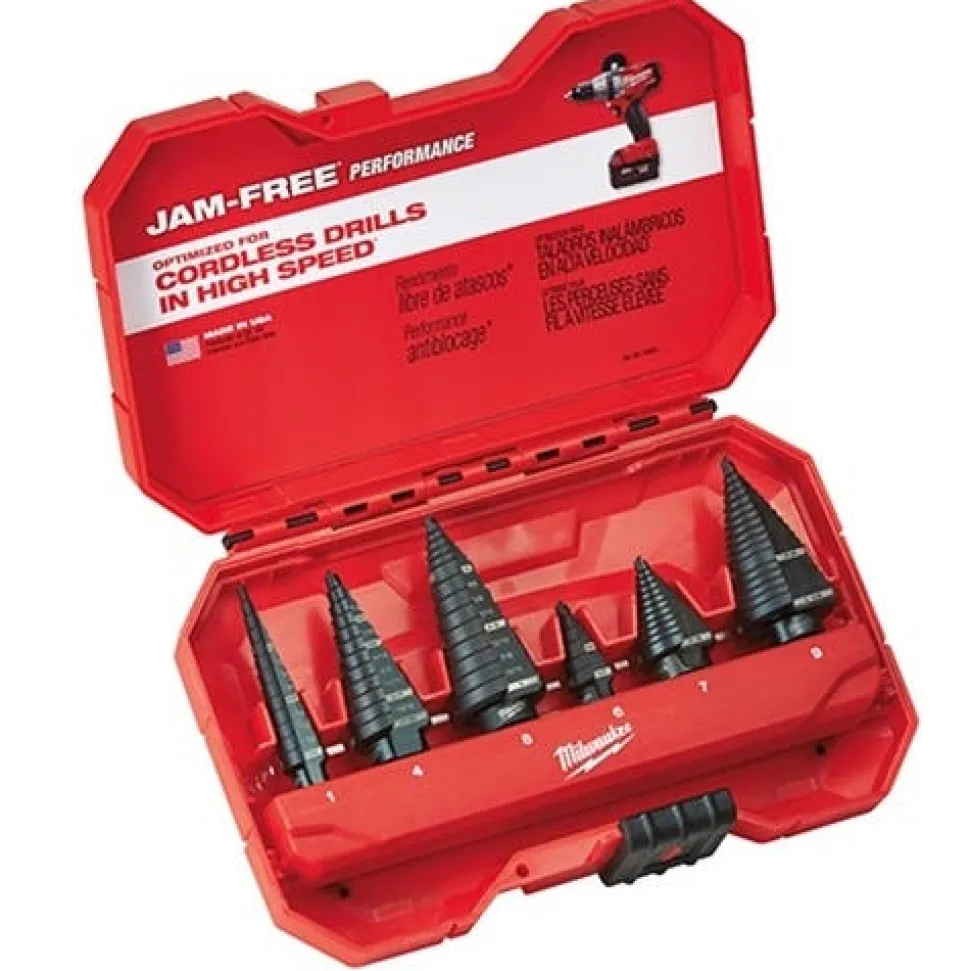 Milwaukee 6 Piece Step Bit Set (#1 #4 #6 #7 #8 #9) 48-89-9224