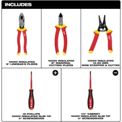Milwaukee 5 Piece 1000V Insulated Hand Tool Set 48-22-2215