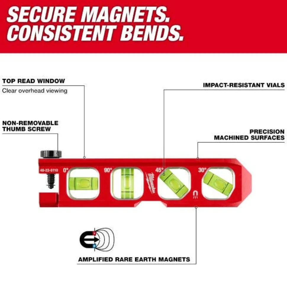 Milwaukee 6.5" Pipe Lock Billet Torpedo Level 48-22-5110