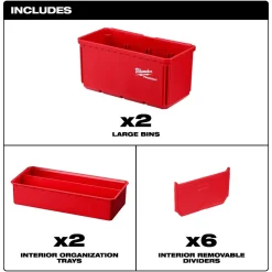 Milwaukee (6) 2pk Large Bin Set for PACKOUT 48-22-8063