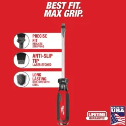 Milwaukee 5/16" Slotted 6" Cushion Grip Demolition Screwdriver (USA) MT208