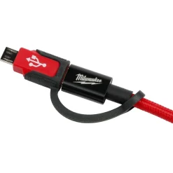 Milwaukee 3' USB-C and 21A Wall Charger w/Micro USB Adaptor 48-59-1209