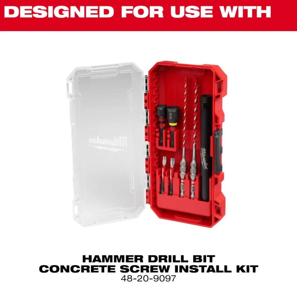 Milwaukee 3/16" x 4" x 6" SHOCKWAVE Impact Duty Carbide Hammer Drill Bit for Concrete Screws 48-20-9096