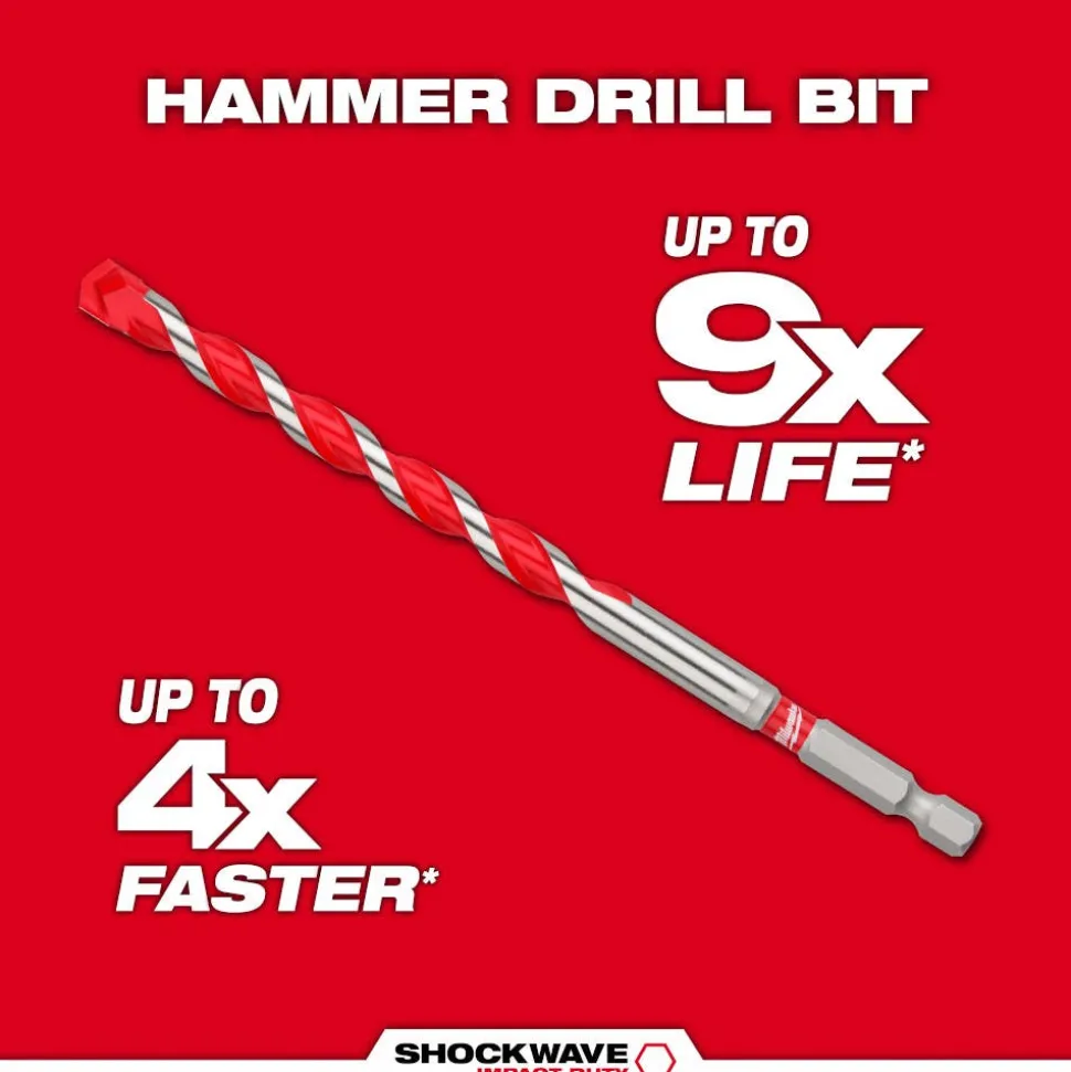 Milwaukee 5/16" x 10" x 12" SHOCKWAVE Impact Duty Carbide Hammer Drill Bit 48-20-9017