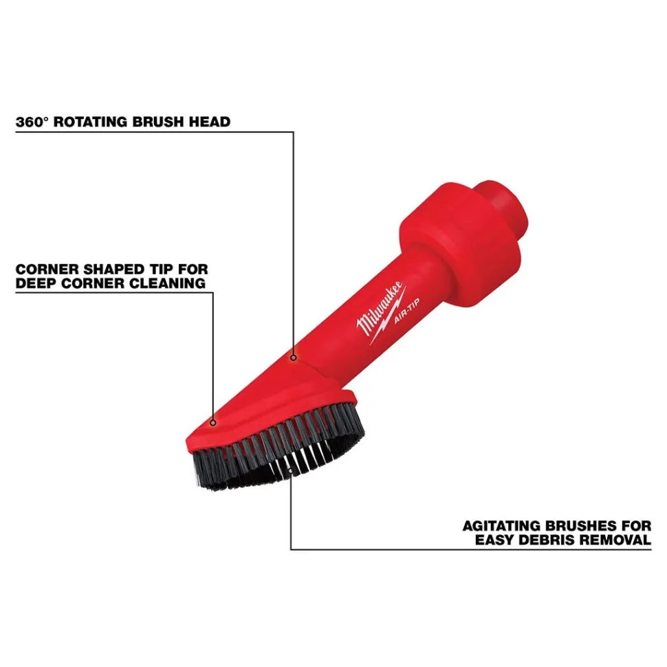 Milwaukee AIR-TIP Rotating Corner Brush Tool Vacuum Attachment 49-90-2021