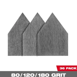 Milwaukee Assorted 80, 120 & 180 Mesh Sanding Sheets for M12 FUEL Orbital Detail Sander 36pk 48-80-5406
