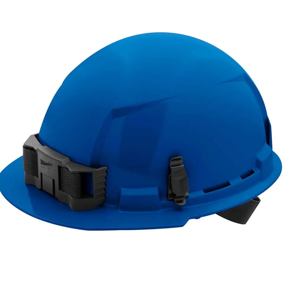 Milwaukee Blue Front Brim Unvented Type 1 Class E Hard Hat w/ 4pt Ratcheting Suspension 48-73-1104