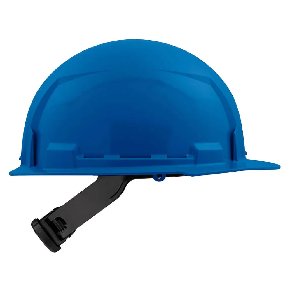 Milwaukee Blue Front Brim Unvented Type 1 Class E Hard Hat w/ 4pt Ratcheting Suspension 48-73-1104