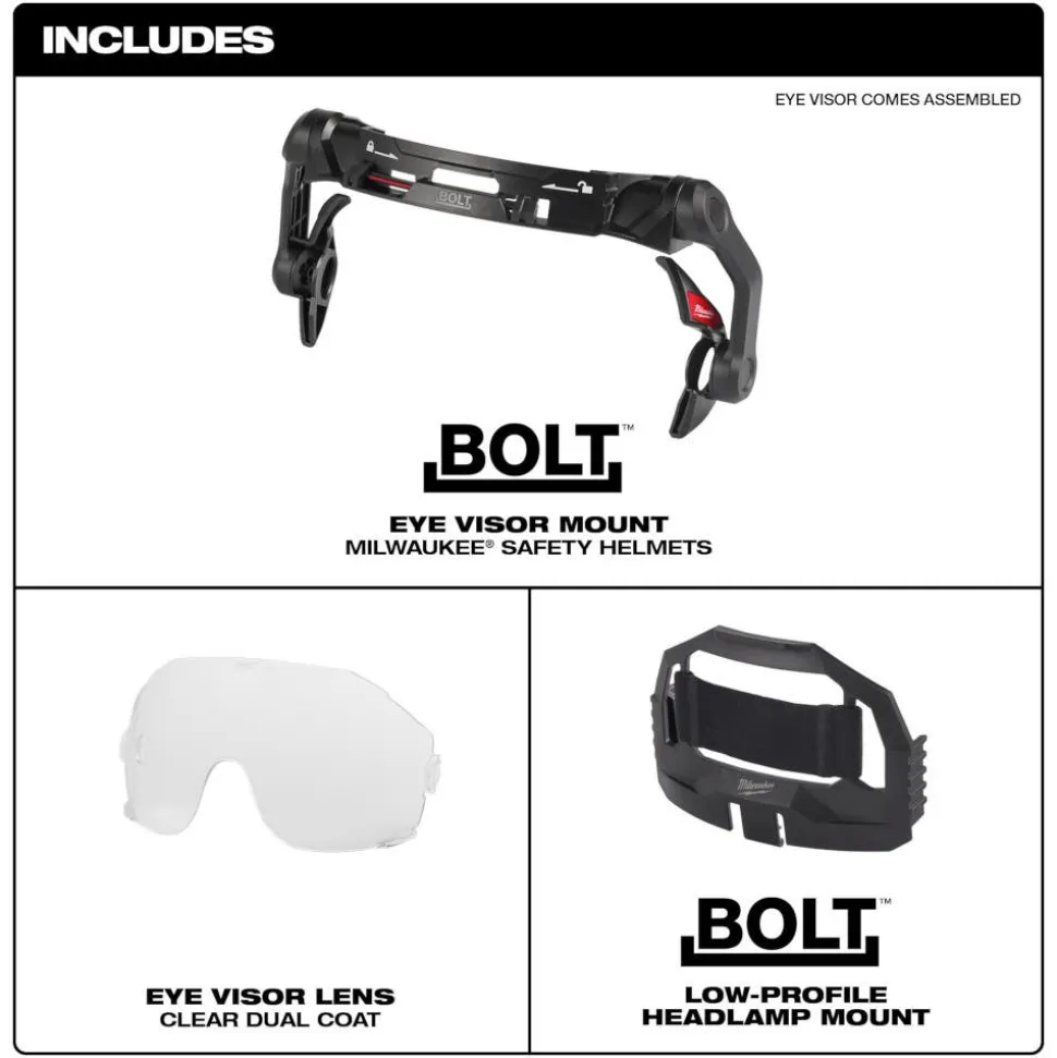 Milwaukee BOLT Eye Visor - Clear Dual Coat Lens 48-73-1411