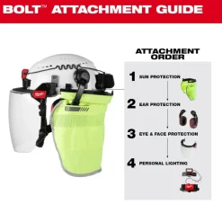 Milwaukee BOLT Full Face Shield - Mirrored Dual Coat Lens (Compatible with Milwaukee BOLT Safety Helmets & BOLT Hard Hats) 48-73-1429