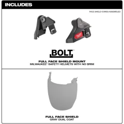 Milwaukee BOLT Full Face Shield - Gray Dual Coat Lens (No Brim) 48-73-1426