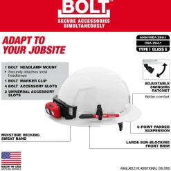 Milwaukee BOLT Hard Hat Unvented, Class E Full Brim 6pt Suspension - Grey 48-73-1135