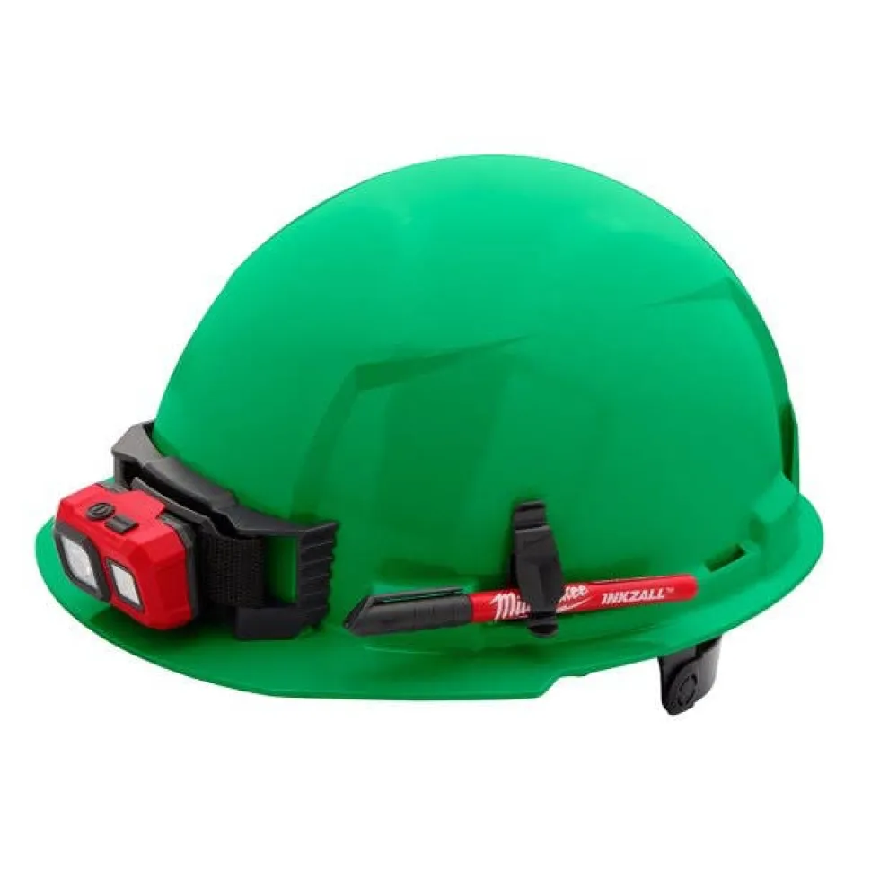 Milwaukee BOLT Hard Hat Unvented, Class E Front Brim 6pt Suspension - Green 48-73-1126