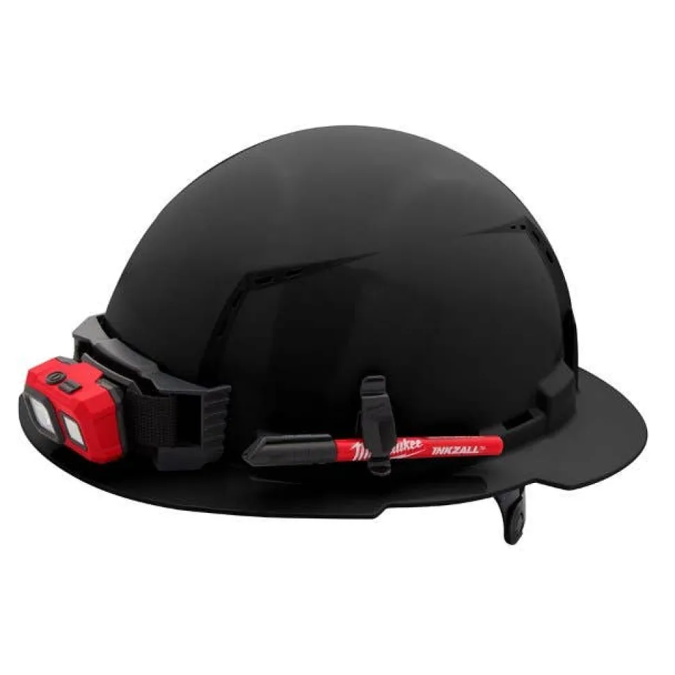 Milwaukee BOLT Hard Hat Vented, Class C Full Brim 6pt Suspension - Black 48-73-1231