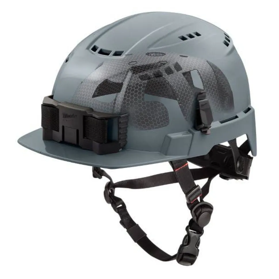 Milwaukee BOLT Type 2, Class C Vented Front Brim Safety Helmet w/ IMPACT ARMOR Liner - Grey 48-73-1380