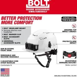 Milwaukee BOLT Type 2, Class C Vented Front Brim Safety Helmet - Green 48-73-1326