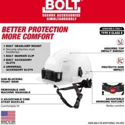 Milwaukee BOLT Type 2, Class E Unvented Front Brim Safety Helmet - Blue 48-73-1325