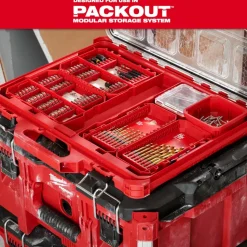 Milwaukee Customizable Medium PACKOUT Compatible Compact Case for Impact Driver Accessories 48-32-9931