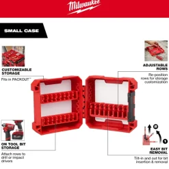 Milwaukee Customizable Small PACKOUT Compatible Case for Impact Driver Accessories 48-32-9920