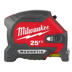 Milwaukee 25ft Compact Wide Blade Magnetic Tape Measure w/ Rechargeable 100L Light 48-22-0428
